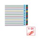 10 Unidades - Separador numerico esselte cartulina borra y escribe 1-31 juego de 31 separadores din a4 multitaladro