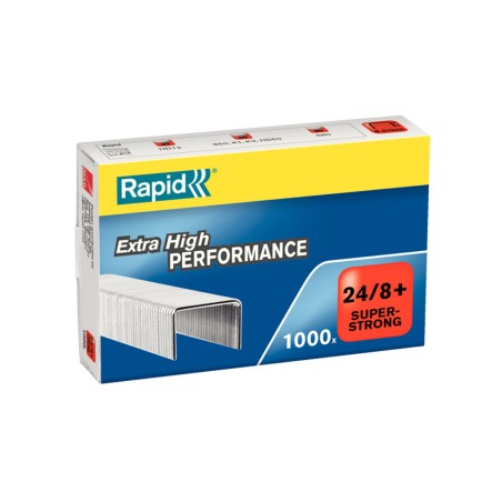 10 Unidades - Grapas rapid super strong n 24/8+ mm galvanizada caja de 1000 unidades