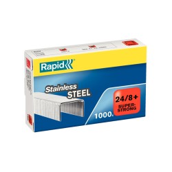 5 Unidades - Grapas rapid super strong n 24/8 mm acero inoxidable caja de 1000 unidades
