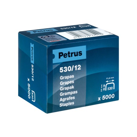 2 Unidades - Grapas petrus n 530/12 caja de 5000 unidades
