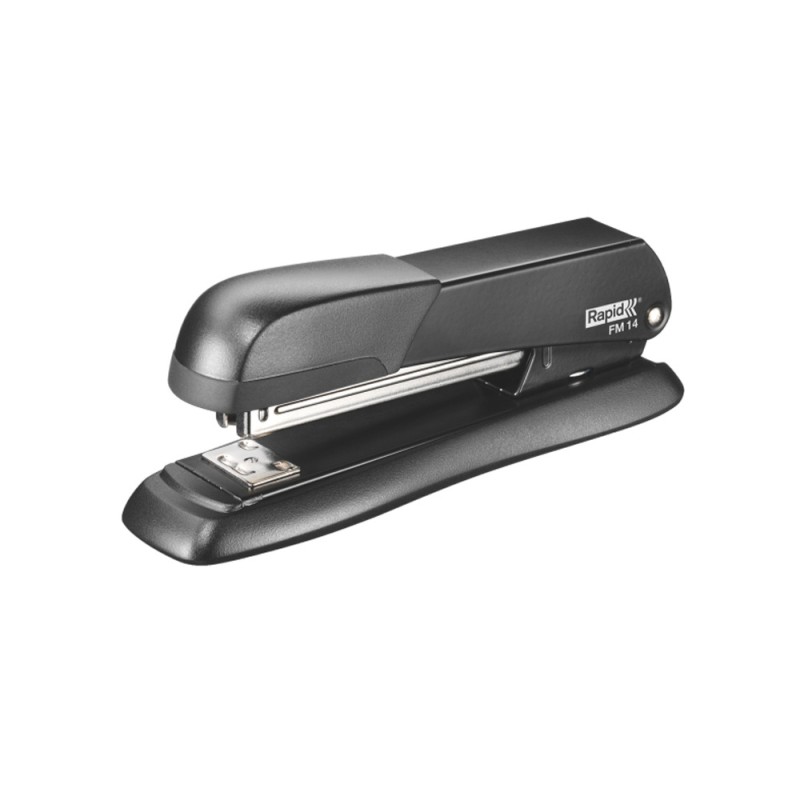 2 Unidades - Grapadora rapid fm14 fullstrip metalica capacidad 25 hojas usa grapas 24/6 y 26/6 color negro