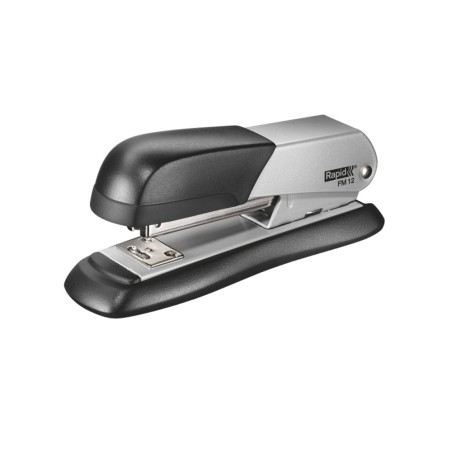 2 Unidades - Grapadora rapid fm12 metalica capacidad 25 hojas usa grapas 24/6 y 26/6 color plata