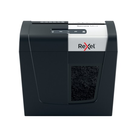 Destructora de documentos rexel secure mc3 p5 capacidad de corte 3 hojas destruye grapas y clips 10 litros