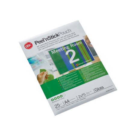 Bolsa de plastificar gbc din a4 autoadhesiva 2x75 mc caja de 25 unidades