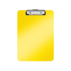 3 Unidades - Carpeta leitz wow plastico rigido din a4 con pinza superior color amarillo