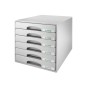 Fichero cajones de sobremesa leitz plus 6 cajones pequeños color gris 287x270x363 mm