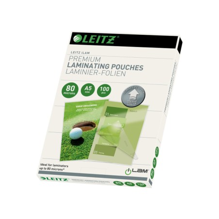 2 Unidades - Bolsa de plastificar leitz din a5 80 mc caja de 100 unidades