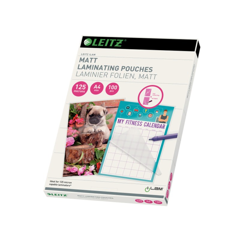 Bolsa de plastificar leitz din a4 acabo satinado 125 mc caja de 100 unidades