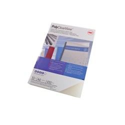 Tapa de encuadernacion gbc din a4 polipropileno polycovers translucida 350 mc brillo/mate caja de 100