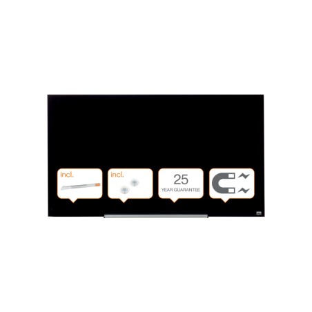 Pizarra cristal nobo impression pro 57" magnetica negra 1260x711 mm