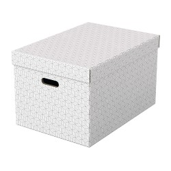 Caja almacenamiento esselte grande color blanco 510x355x305 mm pack de 3 unidades