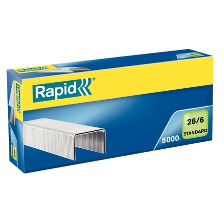 10 Unidades - Grapas rapid 26/6 standard galvanizada caja 5000 unidades