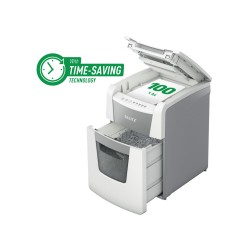 Destructora de documentos leitz iq auto+ para pequeña oficina 100 p5 blanca