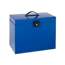 Maletin metalico esselte con cinco carpetas colgantes din a4 color azul