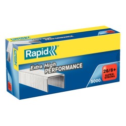 2 Unidades - Grapas rapid n 26/8+ strong galvanizada caja de 5000 unidades