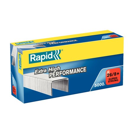 2 Unidades - Grapas rapid n 26/8+ strong galvanizada caja de 5000 unidades