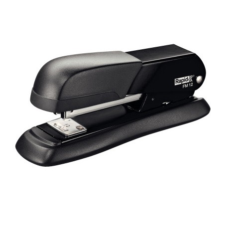 2 Unidades - Grapadora rapid fm12 capacidad 25 hojas color negro usa grapas 24/6 y 26/6