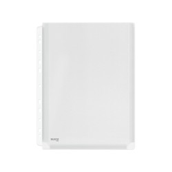 5 Unidades - Funda multitaladro leitz con fuelle din a4 con refuerzo 170 mc cristal pack de 10 unidades