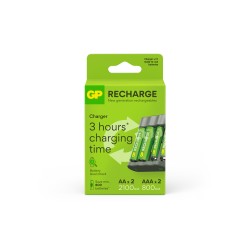 Cargador de pilas recargables gp usb aa /aaa + 2x aa 2100 mah + 2x aaa 800 mah