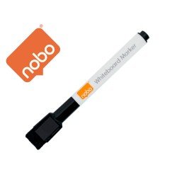 5 Unidades - Rotulador nobo mini con borrador para pizarra blanca punta redonda 2 mm color negro pack de 6 unidades