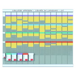 Kit planificacion de tarjetas t nobo 66x80 cm 12 columnas 2x32 ranuras + 500 tarjetas t nº2 colores surtidos + 100