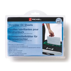 Hojas lubricantes rexel para destructora paquete de 12 hojas tamaño din a5