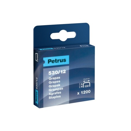 24 Unidades - Grapas petrus nº 530/12 caja de 1200 grapas