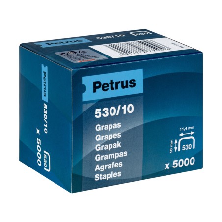 2 Unidades - Grapas petrus nº 530/10 caja de 5000