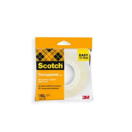 8 Unidades - Cinta adhesiva scotch 508 transparente 33 m x 19 mm facil de cortar encelofanada individual