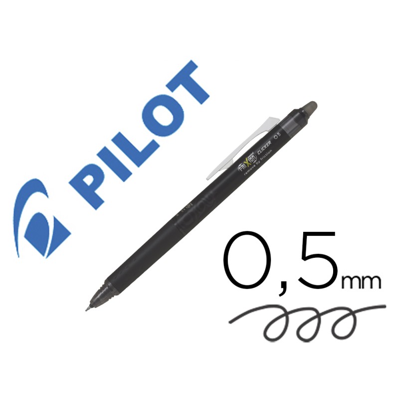 12 Unidades - Boligrafo pilot frixion point clicker borrable 0,5 mm negro