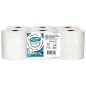 Papel higienico amoos jumbo industrial mission care extraccion central 2 capas 33g/m2 paquete de 12 rollos