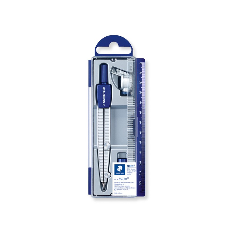 Compas staedtler noris club 550 60 con aguja roma y adaptador