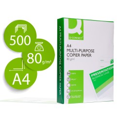 5 Unidades - Papel fotocopiadora q-connect economy din a4 80 gramos paquete de 500 hojas