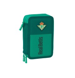 Plumier escolar safta triple 37 piezas resistente al agua real betis 195x125x55 mm
