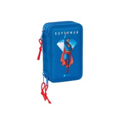 Plumier escolar safta triple 37 piezas superman 195x125x55 mm
