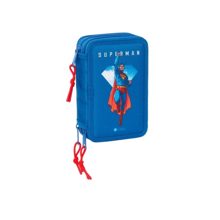 Plumier escolar safta triple 37 piezas superman 195x125x55 mm