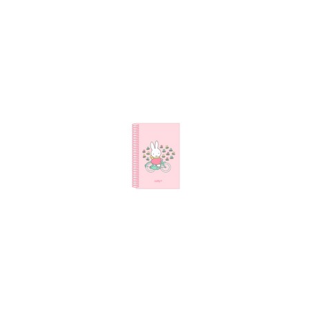 Cuaderno espiral safta a6 microperforado 120h 60gr cuadro 5mm tapa forrada miffy flores