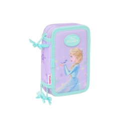 Plumier escolar safta triple 37 piezas frozen spirit 195x125x55 mm
