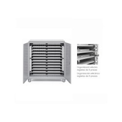 Armario metalico iorder con ruedas para almacenamiento y carga 32 portatil/48notebook color gris 1430x450x950 mm