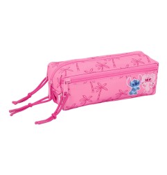 Bolso escolar portatodo safta triple pequeño con goma elastica 22cm stitch chill 85x220x60 mm