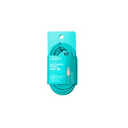 Cable groovy tipo c a tipo c carga rapida longitud 1 m color azul turquesa