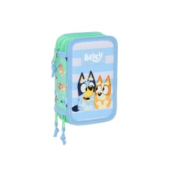 Plumier escolar safta triple 37 piezas bluey sisters 195x125x55 mm