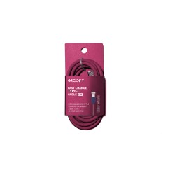 Cable groovy tipo c a tipo c carga rapida longitud 1 m color rojo