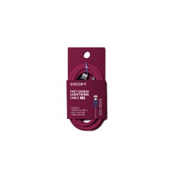 Cable groovy tipo c a apple lightning carga rapida longitud 1 m color rojo