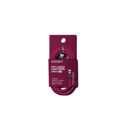 Cable groovy tipo c a apple lightning carga rapida longitud 1 m color rojo