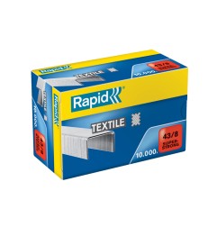 Grapas rapid super strong n 43/8 mm textil galvanizada caja de 10000 unidades