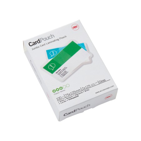 4 Unidades - Bolsa de plastificar gbc jumbo 75x105 mm 2x125 mc caja de 100 unidades