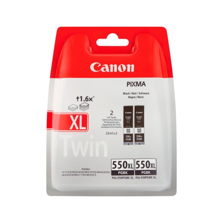 Ink-jet canon pgi-550xl pixma mg5450/5550/6350/7150 negro pack de 2 unidades