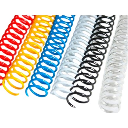 Espiral plastico yosan paso 64 nº16 colores surtidos caja de 50 unidades