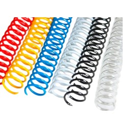 Espiral plastico yosan paso 64 nº8 colores surtidos caja de 100 unidades